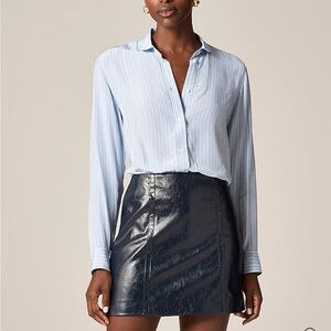 J.Crew Navy Leather Skirt